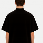 For Men’s Chrome Thorn Crest Oversized Tee – Metallic Front Graphic