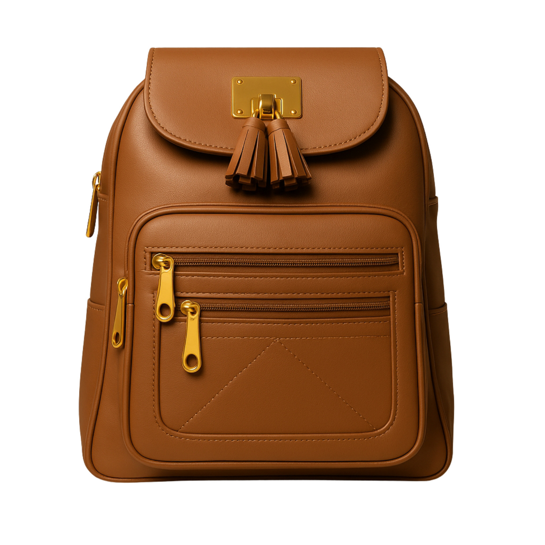 Premium Vegan Leather Backpacks with Gold Detailing – Stylish & Functional