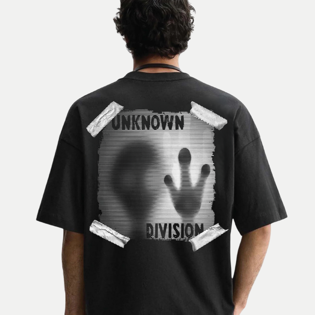 Mens-oversized-unknown-division-glitch-front-graphic-tee